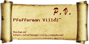 Pfefferman Villő névjegykártya